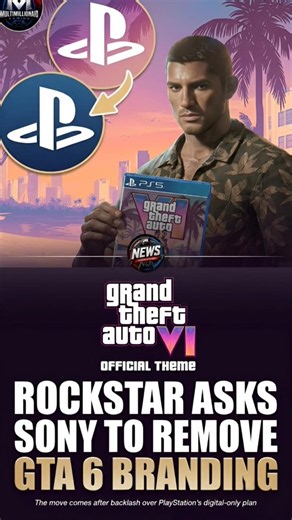 Rockstar Games Asked Sony to stop Using GTA 6 logo as their into,, 🔥🔥 #rockstargame #gta6 #gtavi