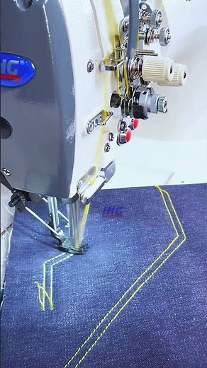 Automatic Double Needle Sewing Machine Programable Split Needle Bar For Back Pocket Attach #shorts