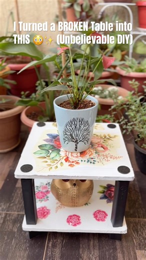 I Turned a BROKEN Table into THIS 😳✨ (Unbelievable DIY) #diy #art #diycrafts #shorts #youtubeshorts