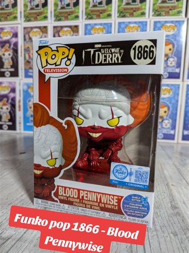 Funko pop 1866 - Blood Pennywise Thème : IT Welcome to Derry Univers : IT Personnage : Pennywise Version : Bloody Edition : Special Edition Type : Shelf Sitter Mention : Effets lumineux sous lampe UV #pennywise #it #itwelcometoderry #funkopop #exclusive