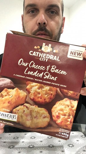3.3K views · 214 reactions | Cathedral City cheese and bacon loaded potato skins 凜凜 #cathedralcity #potato #loaded #potatoskins #cheese #bacon #review #vira #viralvideo | Jonny Adams | Facebook