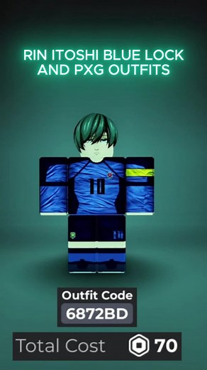 Rin Itoshi Blue Lock Inspired Outfit in Roblox