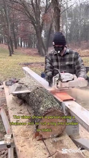 On-Site Timber Processing: DIY Slabs with a Chainsaw Lumber Mill#ChainsawMill#Woodworking#LogMilling