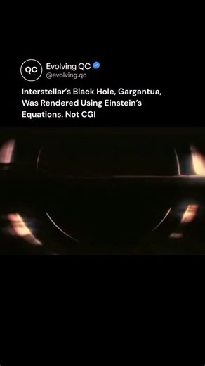 Evolving QC | Quantum Computing | AI on Instagram: "Most sci-fi visuals are designed by artists. Interstellar’s black hole, Gargantua, was calculated by physicists. The visual effects team worked directly with Nobel Prize–winning physicist Kip Thorne to simulate how light bends around a massive black hole using Einstein’s equations of General Relativity. Every pixel was produced by numerical ray tracing through curved spacetime, meaning each light path was mathematically traced as gravity warped
