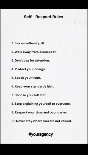 Self respect rule #changeyourmindset #motivation