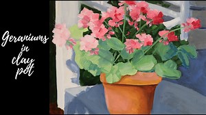 Acrylic Painting: Geraniums in Clay Pot ~ A Step by Step Approach | Victoria Hagaman | Skillshare