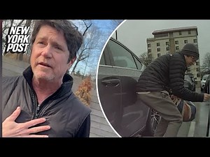 Tesla owner confronts man allegedly caught scrawling swastika on car