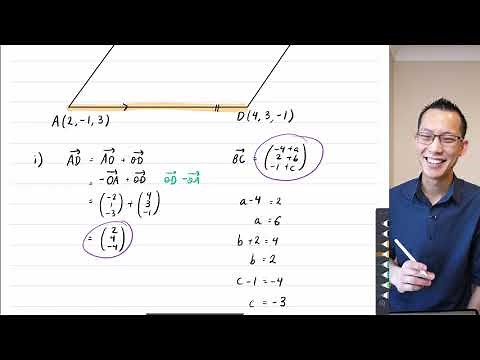 3D Vectors Questions (2 of 2: Parallelogram pyramid)