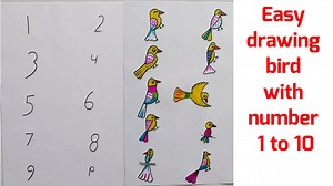 24K views · 547 reactions | How to draw birds with number 1 to 10 very easy for kids | Using number 1 to 10 beautiful bird drawing #easydrawingwithnumber #drawingtrick #birdart | Priyanka creative guru | Facebook