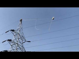 Use of Traction Machine at 132kv Transmission line for opgw installation.