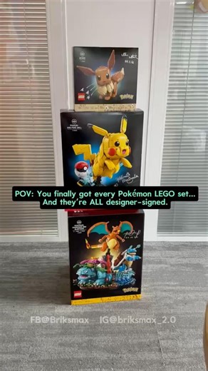 POV: You finally got every Pokémon LEGO set … And they’re ALL designer-signed. 😁 #Briksmax #LEGO