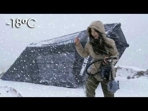 ❄️ EMOTIONAL CAMPING TRIP IN SNOWSTORM (ASMR) | COLD WINTER -18ºC