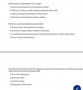 How does a solvent differ from a solute?A. Solvent is the subs... | Filo