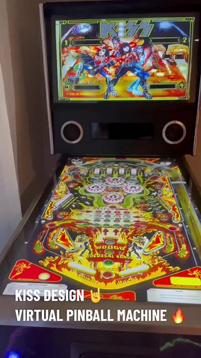 Rocking the custom-wrapped KISS Virtual Pinball Machine! 🎸 Another satisfied customer in the house! 🤝 #kissband #rocknroll #virtualpinball #pinballmachine #homedecor #mancave | A Man & His Cave