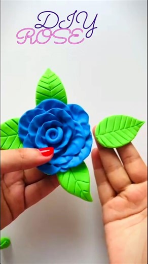 How to make Rose Flower with clay || Easy Diy clay rose flower art #craftideas #rose #flower