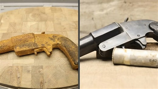 He found this WWII flare gun - look what it became