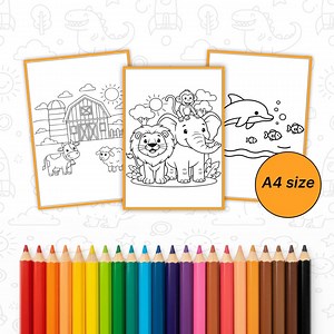 10 Easy Coloring Pages for Kids – Fun and Playful | Digital Download - Etsy
