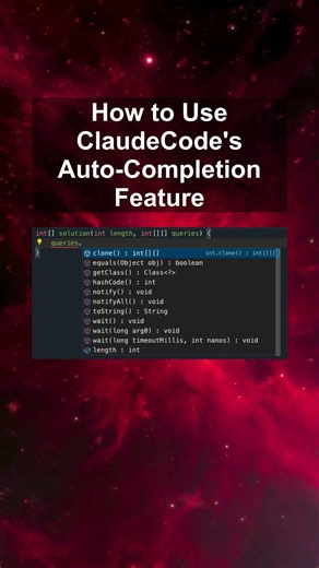 How to Use ClaudeCode's Auto-Completion Feature #ai #artificialintelligence #machinelearning Use