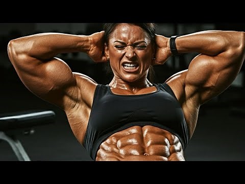 AN AMAZING STRONG BODYBUILDER WOMAN WITH TONED BICEPS : HELEN