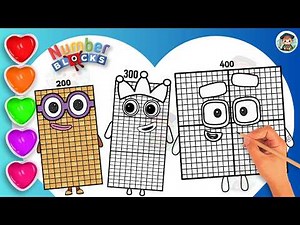 How To Draw Numberblock 200 -300 -400 Coloring🌈 - Learn to draw Numberblocks Coloring for kids