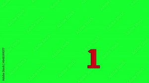 Animation of the number 1 number one in red with a greenscreen background rotating clockwise Stock Video