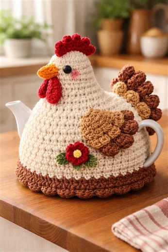 Hen Tea Cozy Pattern - Crochet Chicken Tea Cosy English+german - Farmhouse Kitchen Decor Amigurumi Tutorial PDF Instant Download - Etsy