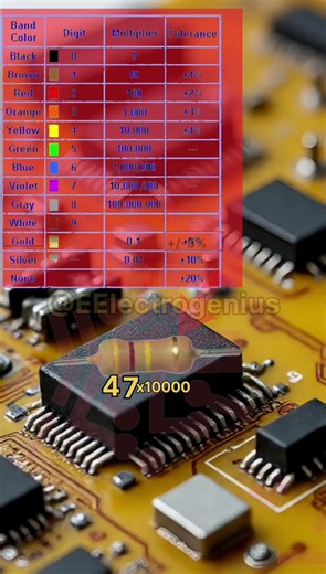 Resistor Colour Code of 470K Ohm's Resistor #electronic #viral #circuit