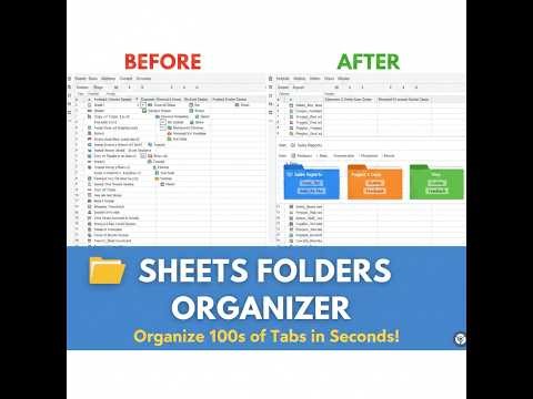 How to Organize Google Sheets Tabs into Folders | Sheets Folders Organizer Chrome extension