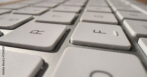 Keyboard of computer laptop background. White keyboard and black letters concept