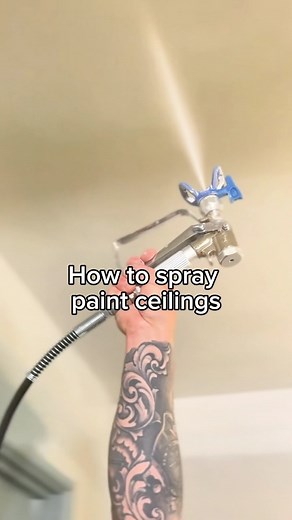 Jamie Bourne | STEP BY STEP This is how we spray paint ceilings #ceiling #spraypaint #painting #paint #decorating | Instagram