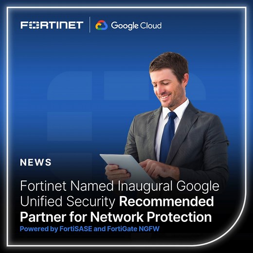 Unified, cloud-delivered security continues to advance. ICYMI: #Fortinet was named the inaugural Unified Security Recommended Partner for Network Protection by Google Cloud—validating our cloud-native approach to converged networking and security through #FortiSASE and FortiGate NGFW. ☁️ Read more: https://ftnt.net/61857ibXP #CloudSecurity | Fortinet | Facebook
