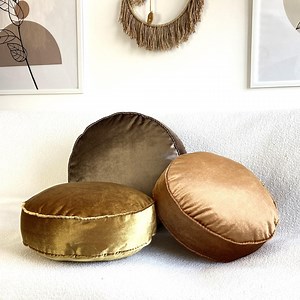 Elegant Round Accent Pillow | Shiny Velvet Cushions in 17 Colors | Soft Decorative Pillows for Home (pillow Insert Included) - Etsy