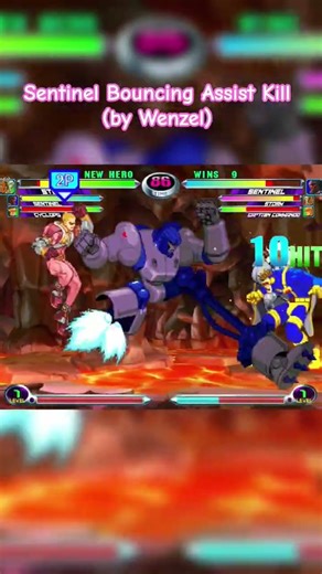 MvC2: Sentinel Bouncing Assist Kill (by Wenzel)
