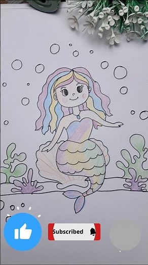 easy mermaid drawing #drawing #art #easydrawing #howtodraw