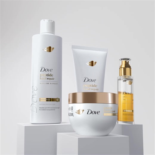 13K views · 170 reactions | Get hair reborn 20x stronger with the NEW Dove Peptide Bond Repair! strength due to less breakage, vs. non-conditioning shampoo, with regular system use ASC REF No. U0172P072225D | Dove | Facebook