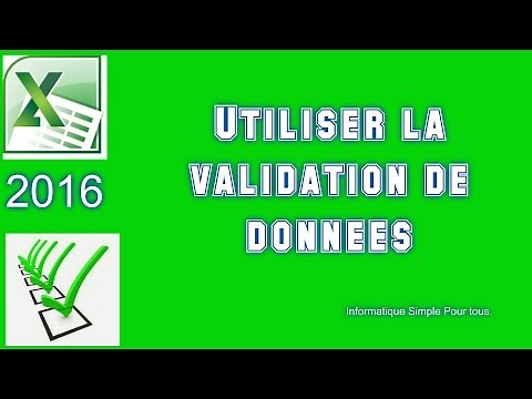 Utiliser la validation de données avec excel 2016