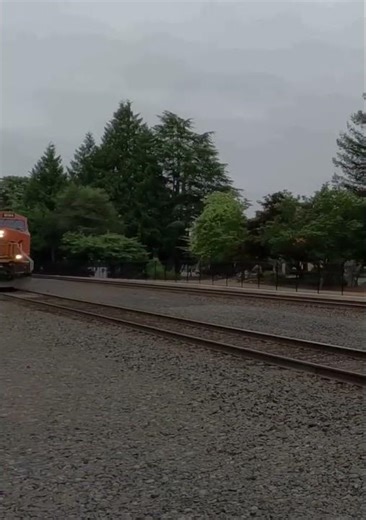 Train🚂Loud Horn BNSF Three Engine Passing By #closeupview #sastifyingsound #usa