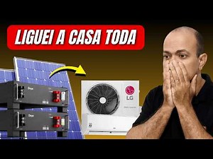 Liguei a CASA TODA incluindo 2 AR CONDICIONADO com o inversor híbrido e bateria Deye | Energia solar