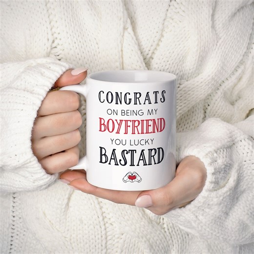 Congrats on Being My Boyfriend • Funny Valentines Gift • Valentines Gift for Him • Anniversary Mug • Valentines Mug Gift TIS122 - Etsy Hong Kong