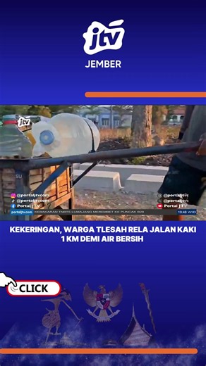 KEKERINGAN, WARGA TLESAH RELA JALAN KAKI 1 KM DEMI AIR BERSIH #fyp #jtvjember #jtv