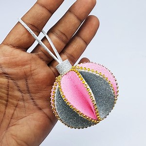 71K views · 2.3K reactions | Most beautiful Christmas ball ornaments making very easy tutorial at home - Christmas tree decoration ideas with eva glitter foam sheet paper ball ornaments #Christmas #ballornament #decor | Origami Art & Crafts | Facebook
