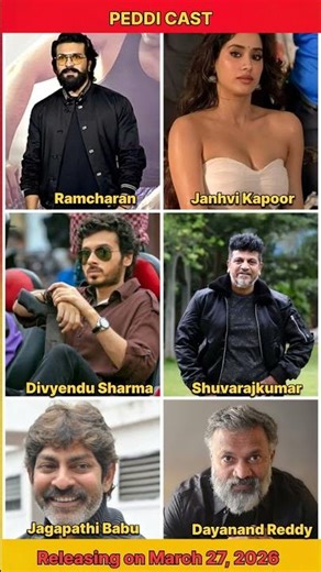PEDDI Movie Cast Revealed 🔥 Ram Charan × Janhvi Kapoor | Release Date March 27, 2026