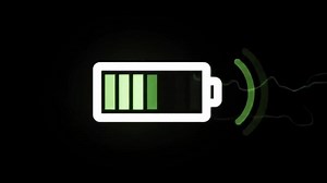 Download A battery icon with a green light on it for free