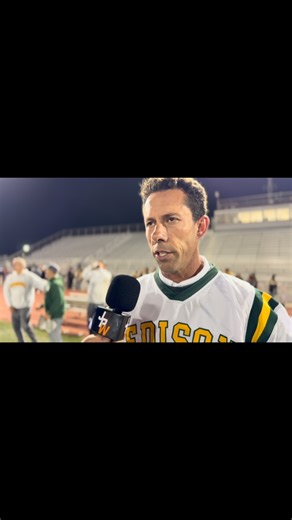 Our reporter @broadcaster_jlee caught up with @edisonchargerfb head coach Jeff Grady after tonight’s win over Huntington Beach | JPWest Media
