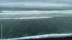 The Pacific Ocean taken in cloudy weather in Lima seaside, Peru