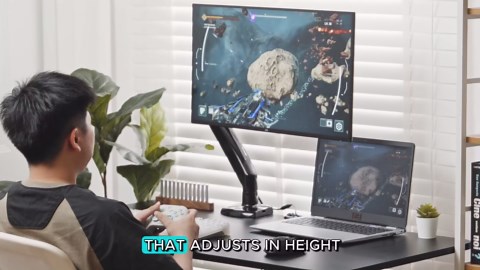 ErGear 13 to 49 inches Single Monitor Mount for Ultrawide Screens,Holds 26.5lbs,Heavy Duty Single Monitor Arm,Single Monitor Stand with Swivel,Tilt,Rotation for Home and Office,VESA 75/100mm