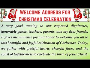 Welcome Address for Christmas celebration in English|Christmas Speech in English|Speech on Christmas