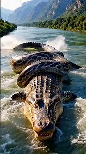 Giant Python vs Mega Crocodile – The Ultimate Predator Showdown #GiantSnake#MegaCrocodile