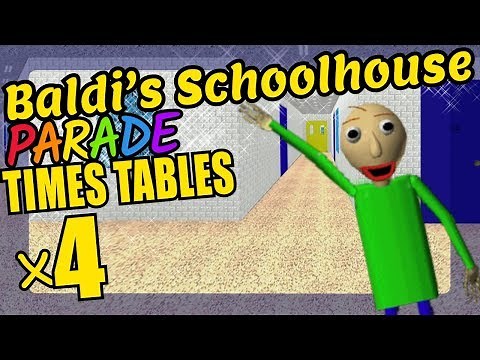 Baldi's Basics Teaching Multiplication Times Tables x4 Educational Math Video for Kids