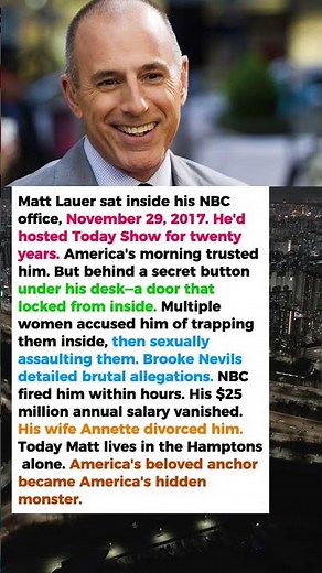 Matt Lauer's Secret Door Locked From Inside—NBC Buried 20 Years of Allegations